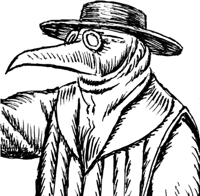 Clipart Black And White Plague Doctor (400x400), Png Download