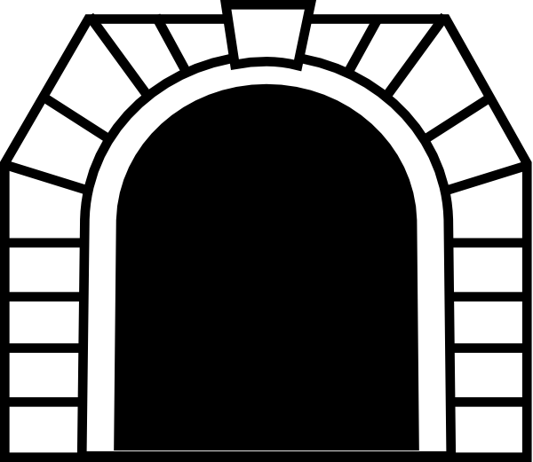 Tunnel With Stone Border Vectors Illustration - Tunnel Clipart (600x521), Png Download