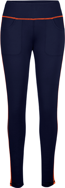 Evie Navy Blue And Orange Legging - Oblecenie Na Bezky (500x781), Png Download