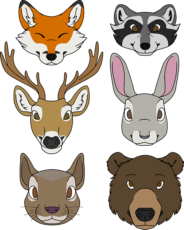 Woodland Animals (600x750), Png Download