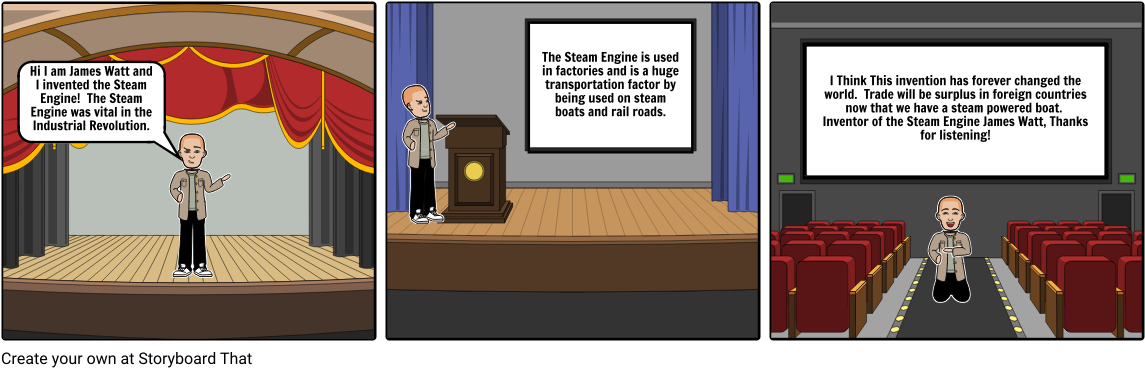 James Watt, Steam Engine Cartoon - Steam Engine (1164x385), Png Download