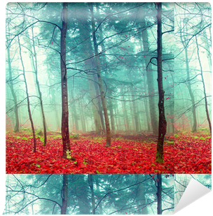 60 X 60 - Mystic Autumn Trees - Metal Print - 4 Panel (400x400), Png Download