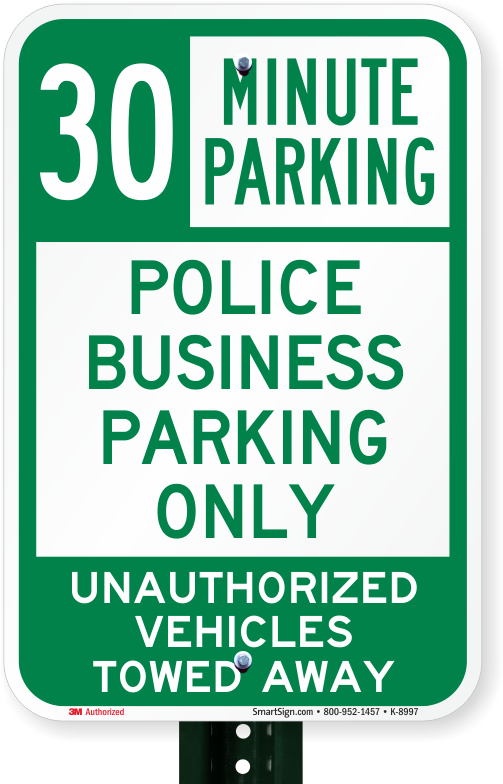 Time Limit Police Business Parking Only Sign - No Motorcycle Parking Sign (800x800), Png Download