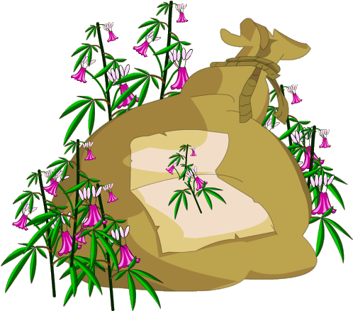 Sack Of Hemp Flowers - Illustration (500x500), Png Download