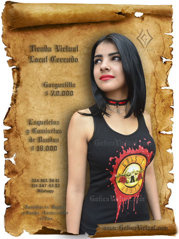 Necklace Chocker Gargantilla Collar Shirts Bands Camisetas - Bogotá (600x800), Png Download