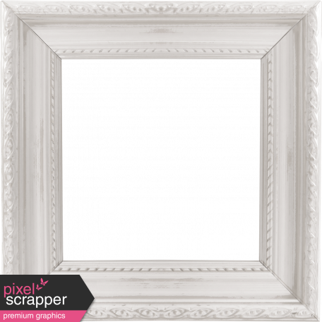 Shabby White Wood Frame - Digital Scrapbooking (456x456), Png Download