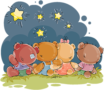 Clip Art Illustration For Greeting Card With Teddy - Cartoon Teddy Bears (360x360), Png Download