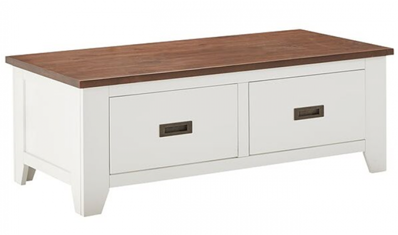 White And Wood Stain Coffee Table (800x800), Png Download