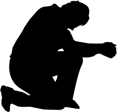 Praying Silhouette (400x381), Png Download