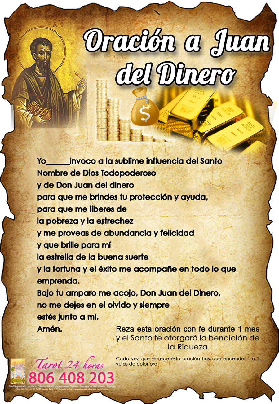 Oración A Don Juan Dinero - Oracion A Don Juan Del Dinero (900x1304), Png Download