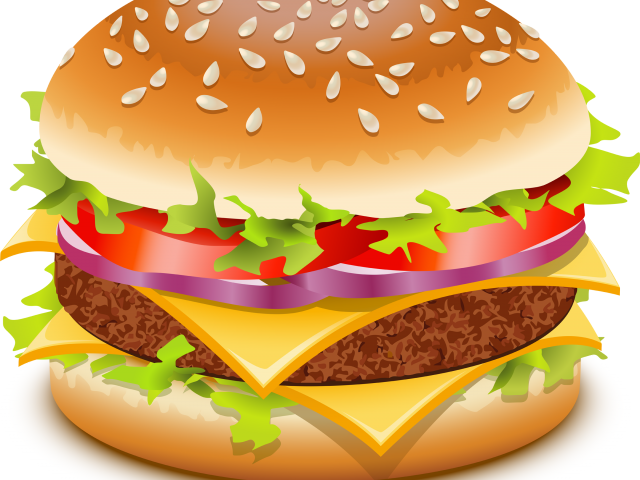 Sandwich Clipart Veggie Sandwich - Transparent Background Burger Clipart (640x480), Png Download