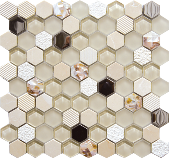 Hexágono Beige - Hexa Beige Mosavit (500x467), Png Download