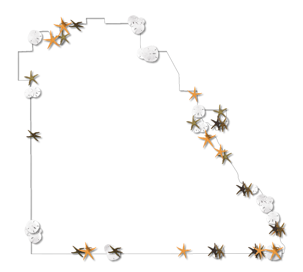 A Map Of Polk With A Thin Black Outline, Inner Drop - Png Beach Sand Frames (1024x920), Png Download