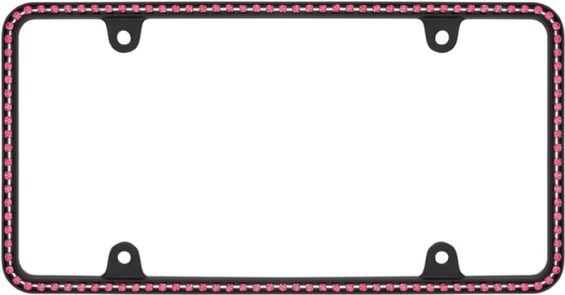 Thin White Diamonds On Matte Black License Plate Frame - License Plate Frame With Light (800x800), Png Download