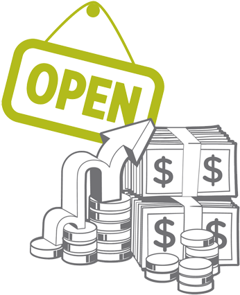 A Drawing Of Different Forms Of Money - Business Services In Drawing (432x468), Png Download