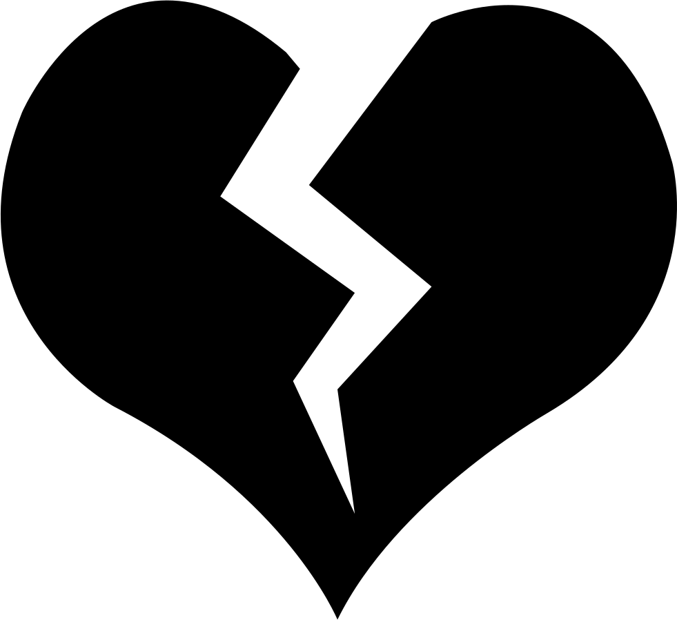 Heart-broken - - Broken Hearts And Blacks (981x898), Png Download