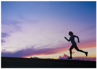 Female Runner Silhouette, Running Into Sunset Poster - Sprint (400x400), Png Download