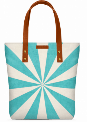 Aqua Starburst Classic Tote Bag - Blue Starburst Rug - 2' X 3' By Her Art (300x420), Png Download