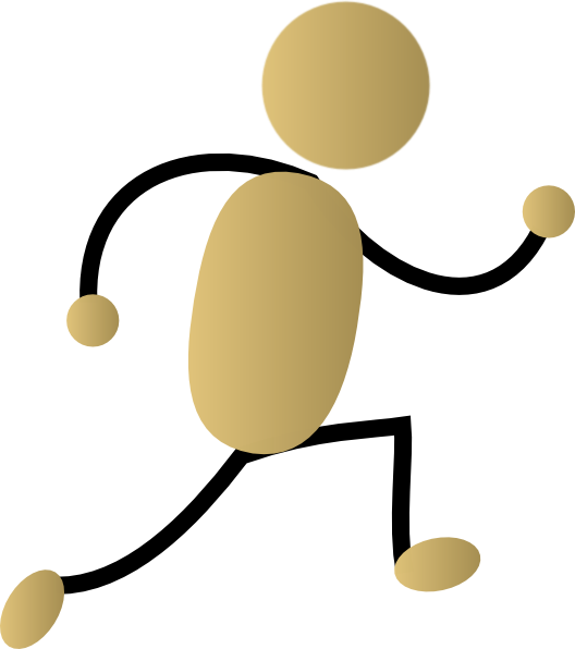 Runner Silhouette Png Golden Jogging - Jogging Clipart (528x596), Png Download