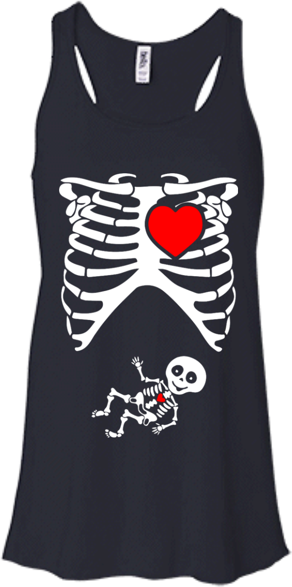 Halloween Funny Sexy Pregnant Xray Skeleton Baby Shirt, - Skeleton Heartbeat Halloween Costume T-shirt (1155x1155), Png Download