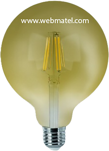 Bombilla Led E27 Globo G125 Vintage Filamento 360º - ✅ Bomb.led Filament.estand.clara E27 6wca (525x534), Png Download