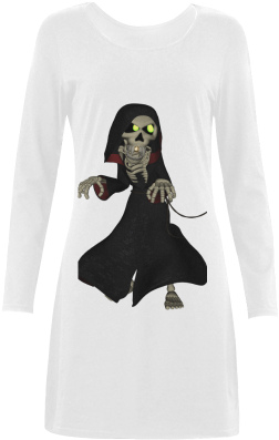 Funny Skeleton Demeter Long Sleeve Nightdress - Funny Skeleton Throw Blanket (500x500), Png Download
