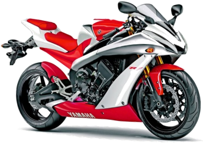 Grizz700 Yamaha R1 Roja Y Blanco - Yamaha R1 (449x347), Png Download