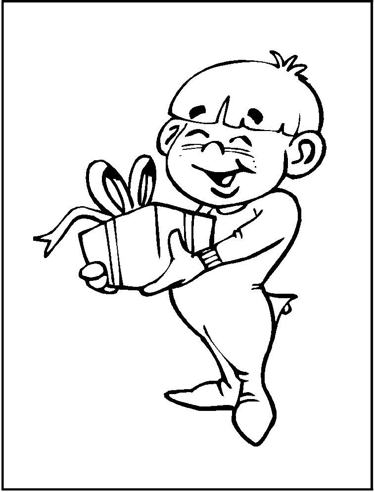 Nino Recibiendo Regalo De Navidad Para Iluminar - Cartoon Boy Opening Present (756x995), Png Download