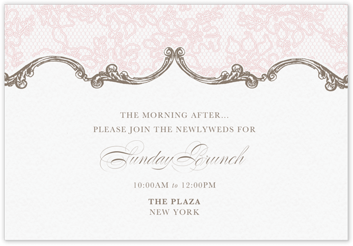 Lace Brunch Card - Calligraphy (1200x1200), Png Download