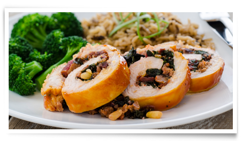 Diana® Sauce,roasted Turkey Breast With Swiss Chard - Side Dish (473x277), Png Download