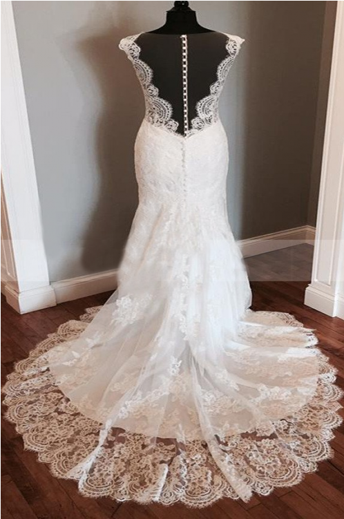 White Lace Wedding Dresses, Wedding Dresses Cheap, - Wedding Dress (750x750), Png Download