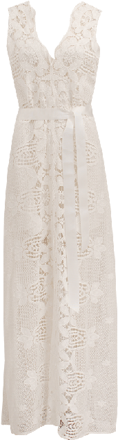 Miguelina Eve Belted Lace Wedding Dress - Cocktail Dress (571x727), Png Download