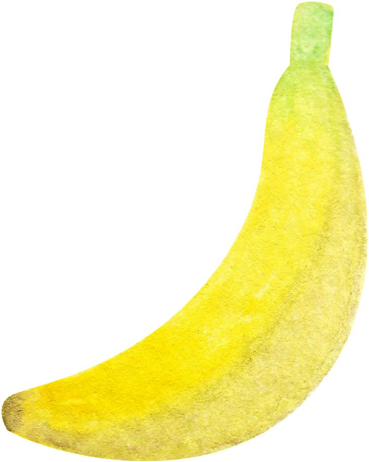 Pintado A Mano De Acuarela Un Plátano Fruta Png Transparente - Saba Banana (1024x1057), Png Download
