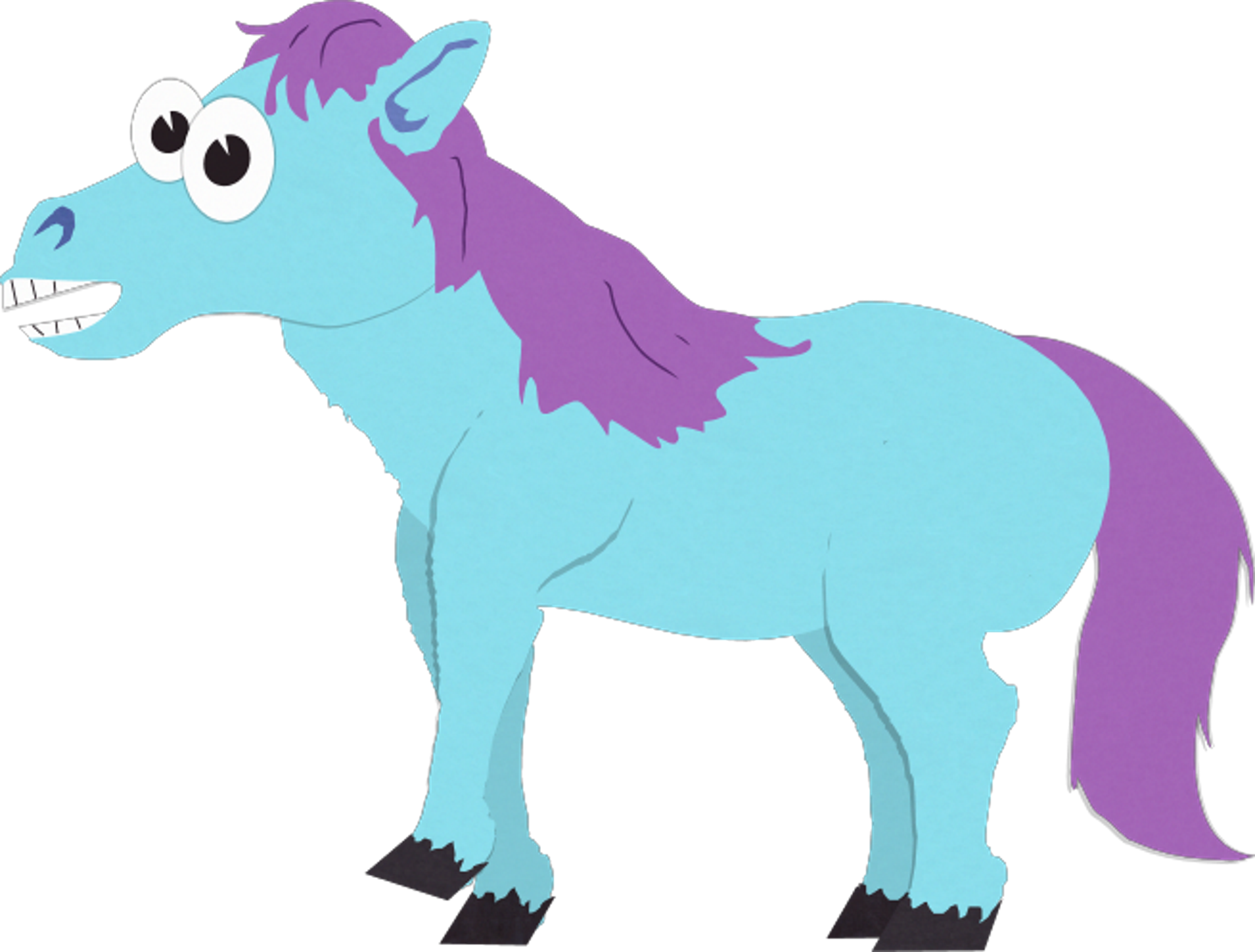 Non Human Cartoon Horse - Cartoon (2000x1518), Png Download