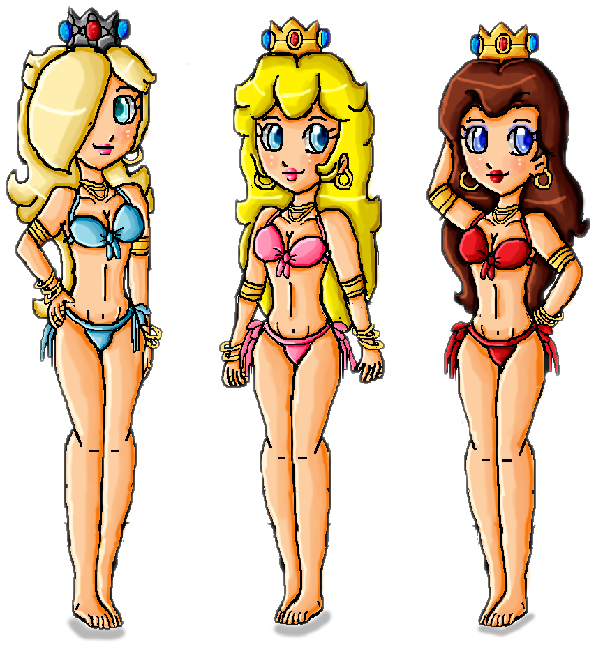 Bikini Jewelry Girls By Ninpeachlover-d8kizxb - Princess Rosalina In A Bikini (958x942), Png Download
