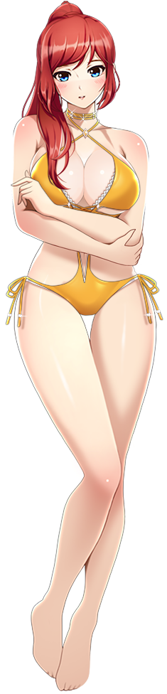 Nancy Gold Ring Swimsuit - Anime Swimsuit Png (290x993), Png Download