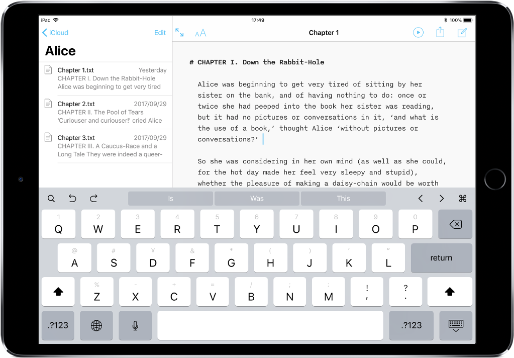The Library Has Been Built With Ipad In Mind Too - Ios 11 Ipad Keyboard (1224x915), Png Download