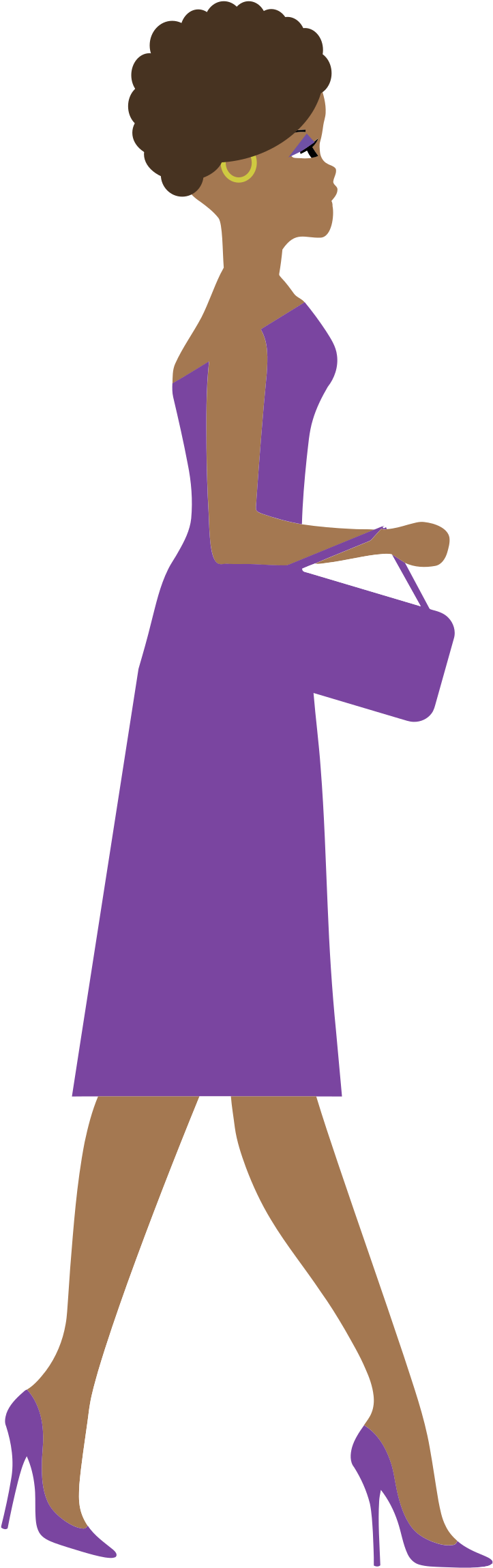 Big Image - Woman Side View Clipart (774x2400), Png Download