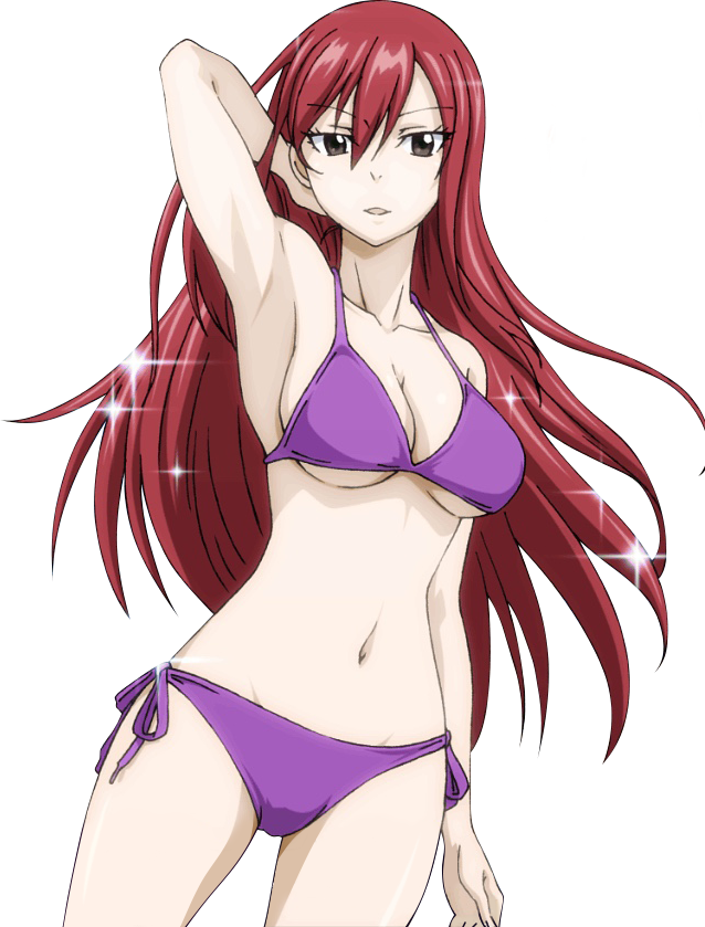 Erza Is Shining In Her Purple Bikini Fairy Tail - Fairy Tail Erza Bikini (638x839), Png Download