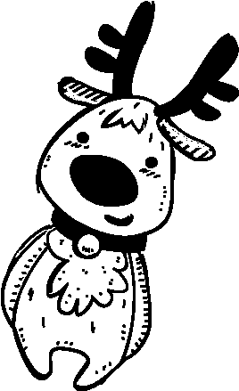 Teddy Christmas Reindeer Coloring Page - Dibujos De Renos Facil De Navidad (600x470), Png Download