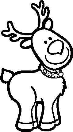 A Christmas Reindeer Coloring Page - Reno Navideño Para Colorear (600x470), Png Download