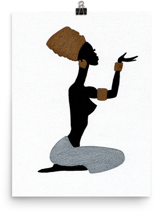 African Woman Silhouette Poster - Silhouette (1000x1000), Png Download