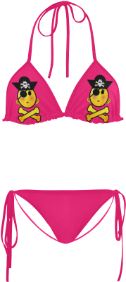 Smiley Emoji Girl Custom Bikini Swimsuit - Thin Blue Line Bikini (500x500), Png Download