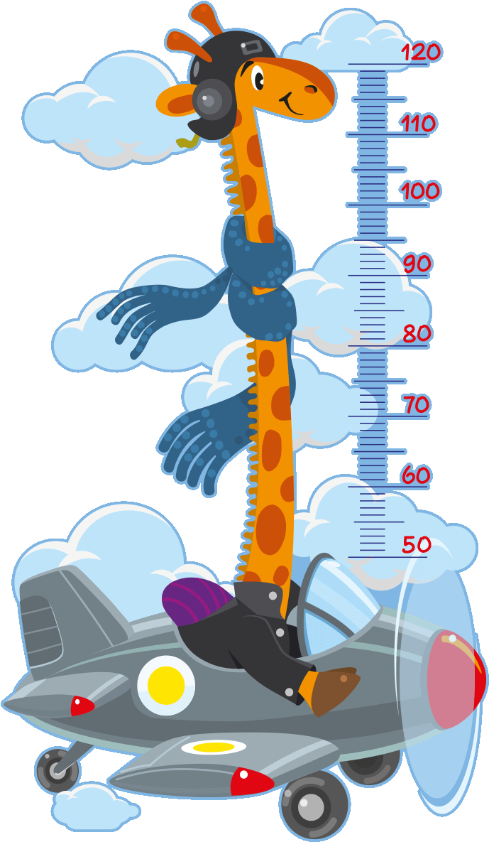 Sticker Toise Girafe Pilote D Avion Ambiance Sticker - Northern Giraffe (1200x1200), Png Download