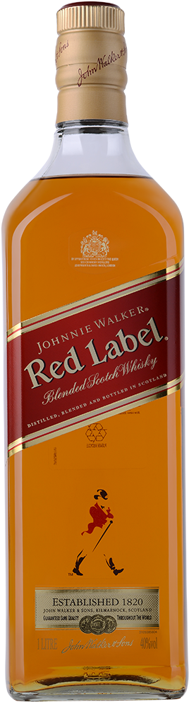 Johnnie Walker Red Label Blended Scotch 1l - Johnny Walker (652x1060), Png Download