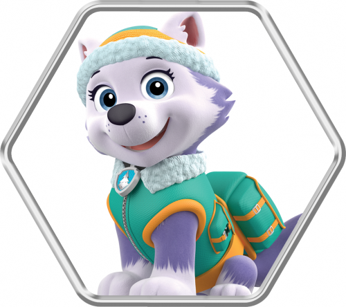 Paw Characters Holdingshape Everest - Everest Patrulha Canina Png (500x444), Png Download