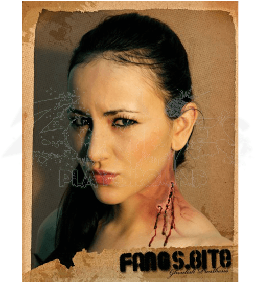 Fangs Bite Prosthetic - Fangs Bite Halloween Make Up (550x550), Png Download