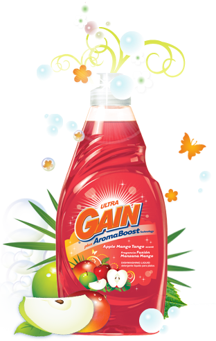 Gain Ultra Apple Mango Tango Dish Washing Liquid - Gain Ultra Dishwashing Liquid-apple Mango Tango-24 (312x491), Png Download