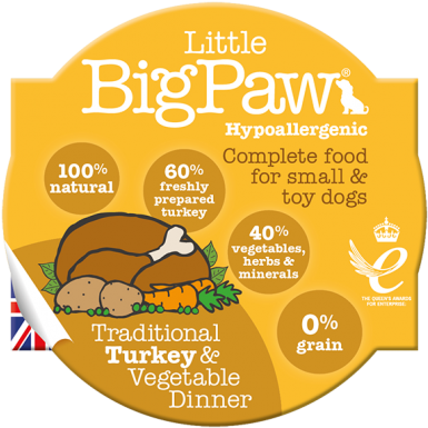 Traditional Turkey & Vegetable Dinners - Little Big Paw Cat (400x400), Png Download