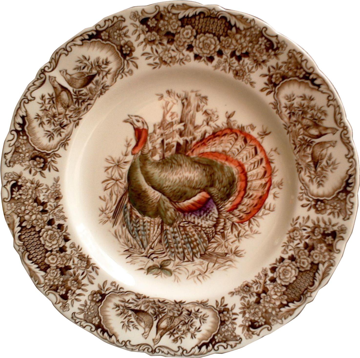 Vintage Johnson Brothers Wild Turkey Dinner Plate ~ - Living Room Theaters (1474x1474), Png Download